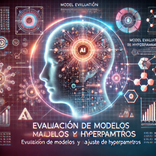 Imagen sobre la evaluación de modelos y el ajuste de hiperparámetros en machine learning, para optimizar el rendimiento de los modelos de IA.