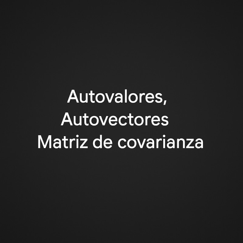 Imagen que muestra un párrafo centrado sobre los autovalores, autovectores y matriz de covarianza