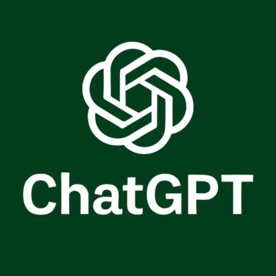 Logotipo Oficial de ChatGPT sobre fondo verde. Logotipo de la plataforma ChatGPT en color blanco sobre un fondo cuadrado verde oscuro. La imagen muestra el isotipo circular de OpenAI (una espiral de p茅talos entrelazados) situado sobre la palabra "ChatGPT" escrita en una tipograf铆a sans-serif moderna y minimalista.